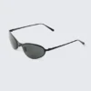 Gafas de sol metálicas ovaladas – Negro – Lentes oscuras