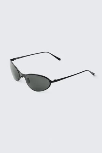 Gafas de sol metálicas ovaladas – Negro – Lentes oscuras