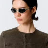 Gafas de sol metálicas ovaladas – Plata – Lentes oscuras
