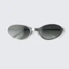 Gafas de sol metálicas ovaladas – Plata – Lentes oscuras