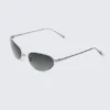 Gafas de sol metálicas ovaladas – Plata – Lentes oscuras