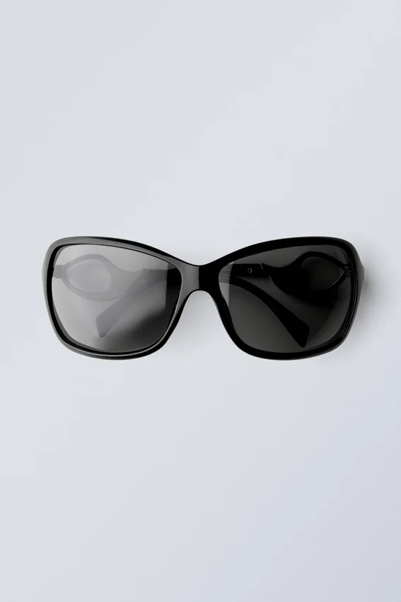 Gafas de sol ovaladas con detalles metálicos – Negro Gafas de sol ovaladas con detalles metálicos – Negro