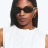 Gafas de sol ovaladas – Negras – Lentes marrones Gafas de sol ovaladas – Negras – Lentes marrones