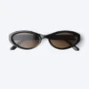 Gafas de sol ovaladas – Negras – Lentes marrones Gafas de sol ovaladas – Negras – Lentes marrones