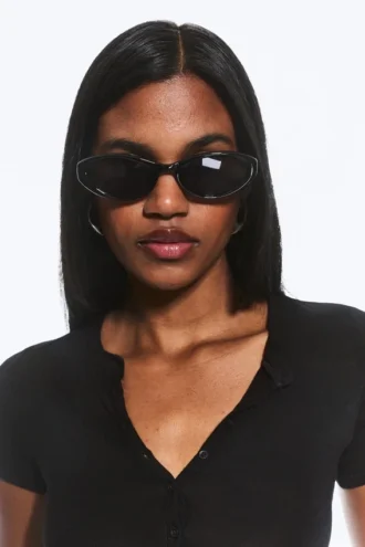 Gafas de sol ovaladas – Negro – Lentes negras