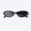 Gafas de sol ovaladas – Negro – Lentes negras Gafas de sol ovaladas – Negro – Lentes negras