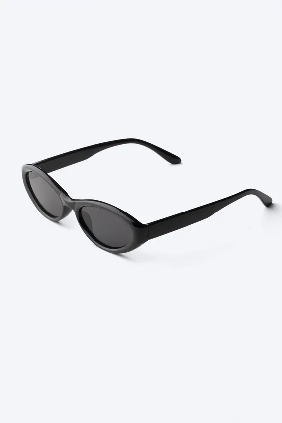 Gafas de sol ovaladas – Negro – Lentes negras Gafas de sol ovaladas – Negro – Lentes negras