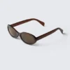 Gafas de sol ovaladas y estilizadas – Marrón oscuro – Lentes marrones Gafas de sol ovaladas y estilizadas – Marrón oscuro – Lentes marrones