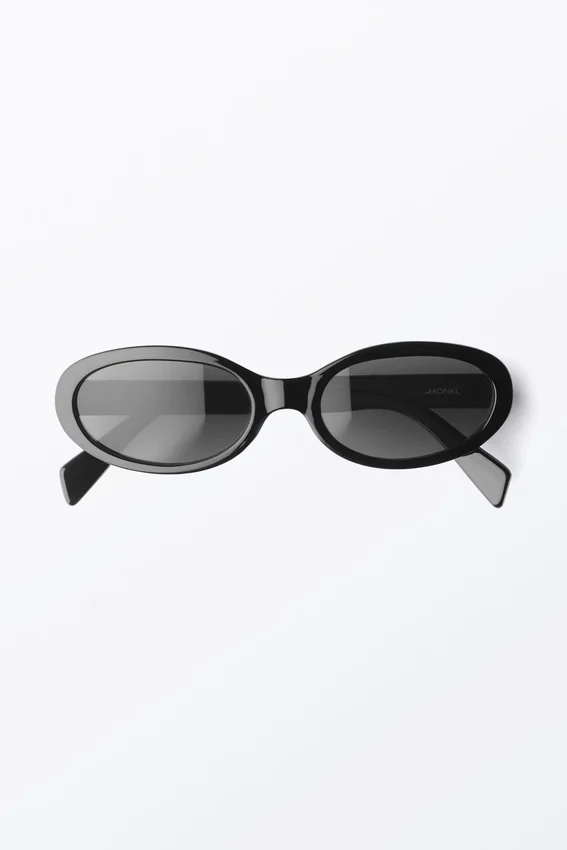 Gafas de sol ovaladas y finas con cristales tintados – Negro – Cristales negros Gafas de sol ovaladas y finas con cristales tintados – Negro – Cristales negros