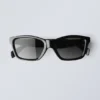 Gafas de sol rectangulares de montura llamativa – Negro – Lentes negras