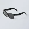 Gafas de sol rectangulares de montura llamativa – Negro – Lentes negras