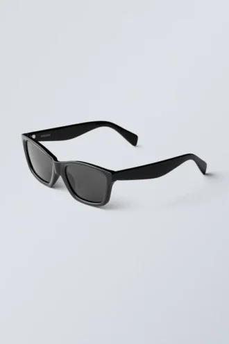 Gafas de sol rectangulares de montura llamativa – Negro – Lentes negras