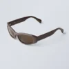 Gafas de sol unisex con montura curvada deslizante – Marrón oscuro