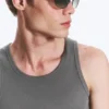 Gafas de sol unisex con montura metálica ovalada – Verde oscuro