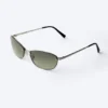 Gafas de sol unisex con montura metálica ovalada – Verde oscuro