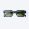 Gafas de sol unisex con montura rectangular en negrita – Gris claro empolvado