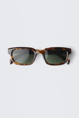 Gafas de sol unisex con montura rectangular llamativa – Carey – Lentes oscuras