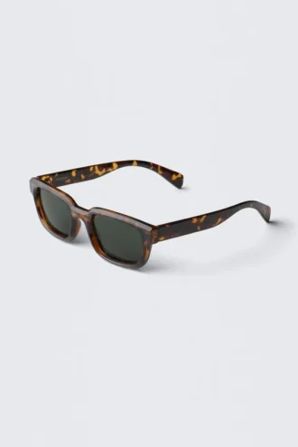 Gafas de sol unisex con montura rectangular llamativa – Carey – Lentes oscuras