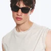 Gafas de sol unisex con montura rectangular llamativa – Negro – Lentes negras Gafas de sol unisex con montura rectangular llamativa – Negro – Lentes negras