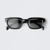 Gafas de sol unisex con montura rectangular llamativa – Negro – Lentes negras Gafas de sol unisex con montura rectangular llamativa – Negro – Lentes negras