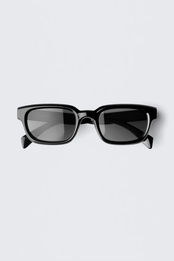 Gafas de sol unisex con montura rectangular llamativa – Negro – Lentes negras Gafas de sol unisex con montura rectangular llamativa – Negro – Lentes negras