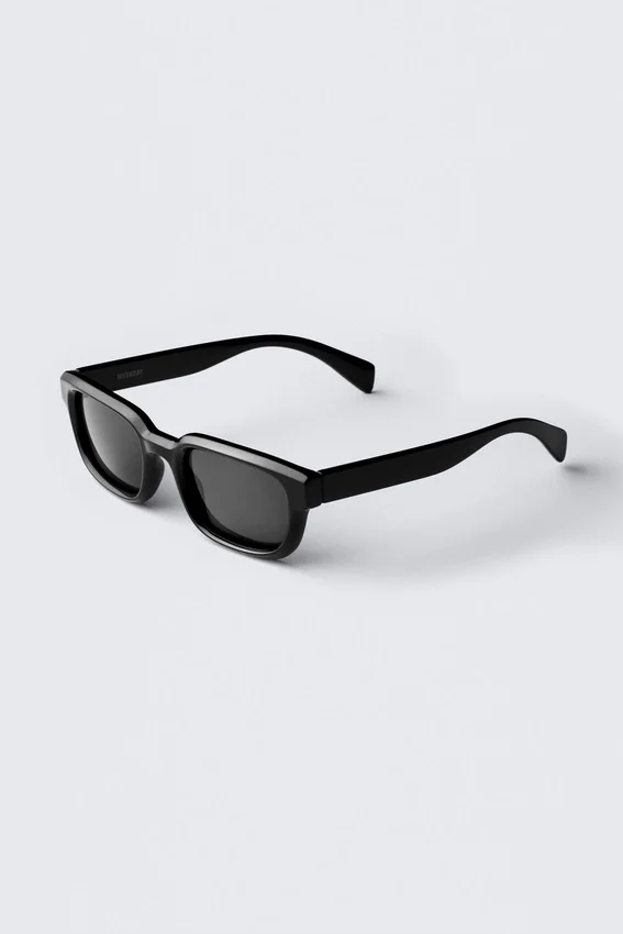 Gafas de sol unisex con montura rectangular llamativa – Negro – Lentes negras Gafas de sol unisex con montura rectangular llamativa – Negro – Lentes negras
