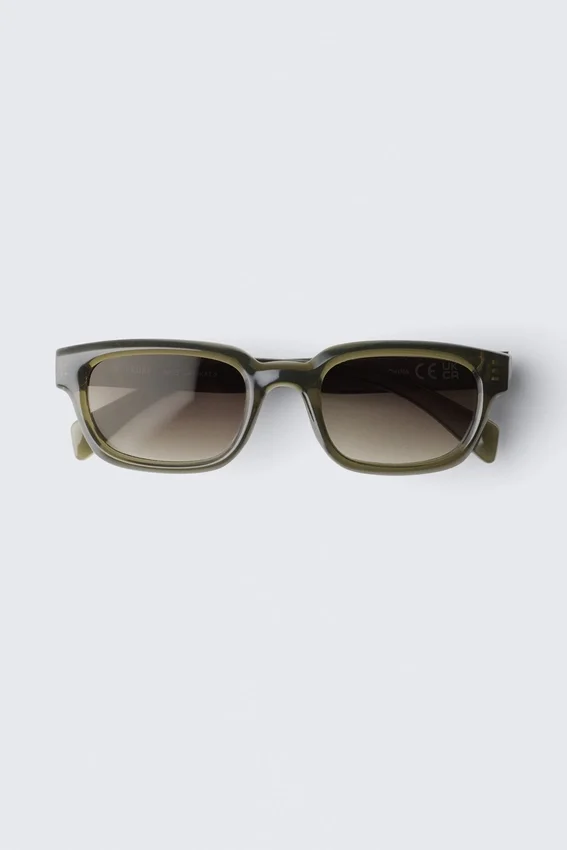 Gafas de sol unisex con montura rectangular llamativa – Verde oscuro Gafas de sol unisex con montura rectangular llamativa – Verde oscuro
