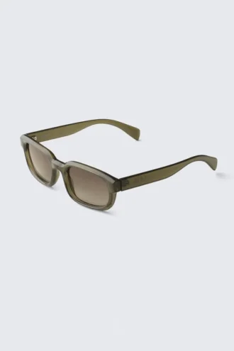 Gafas de sol unisex con montura rectangular llamativa – Verde oscuro
