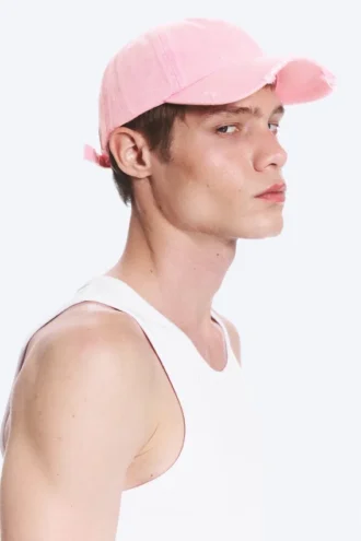 Gorra corta desgastada – Rosa claro