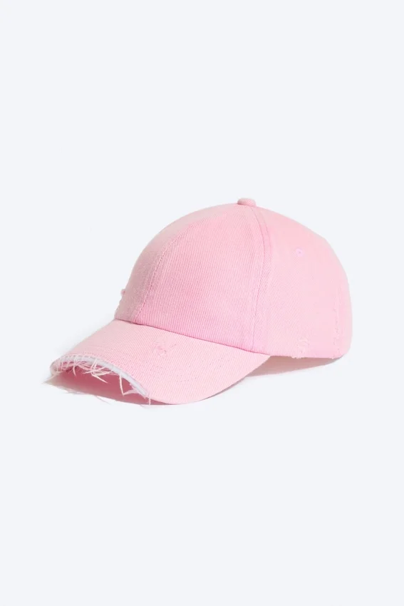 Gorra corta desgastada – Rosa claro Gorra corta desgastada – Rosa claro