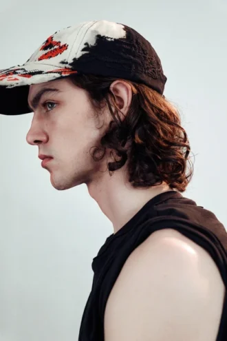 Gorra de béisbol bordada desgastada – Negra