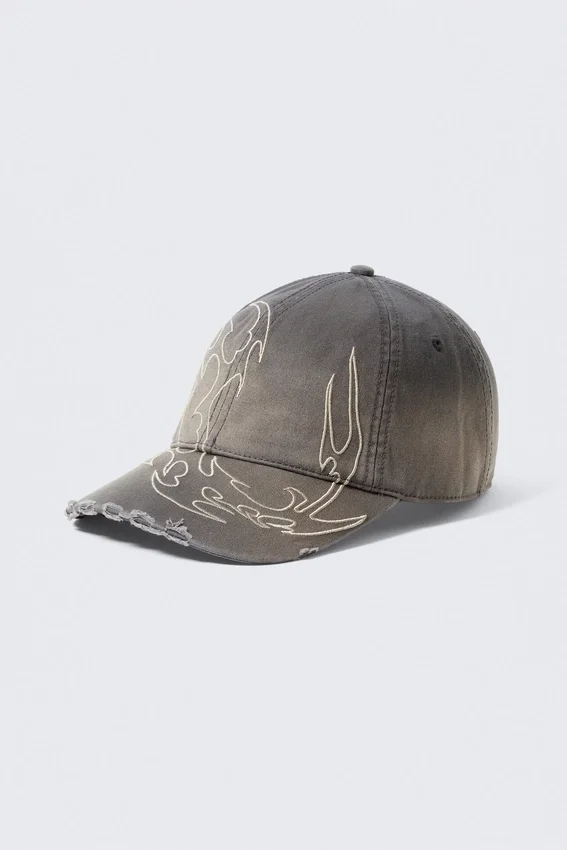 Gorra de béisbol bordada – Gris oscuro Gorra de béisbol bordada – Gris oscuro