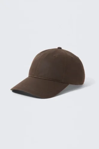 Gorra de béisbol de algodón encerado – Marrón oscuro