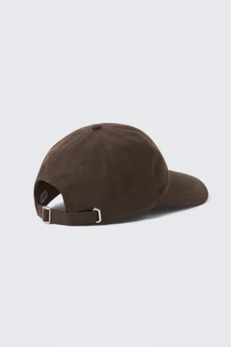 Gorra de béisbol de algodón encerado – Marrón oscuro