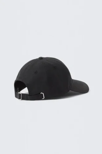 Gorra de béisbol de algodón encerado – Negro