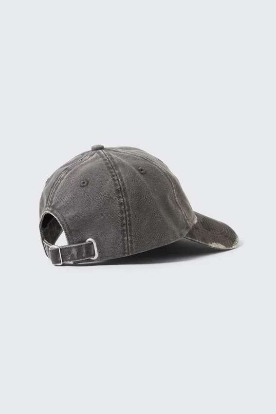 Gorra de béisbol de lona de algodón desgastada – Gris – Trashed Camo Gorra de béisbol de lona de algodón desgastada – Gris – Trashed Camo