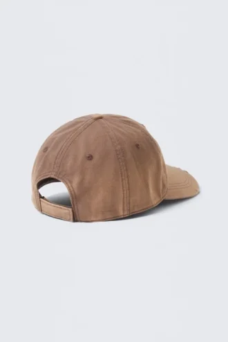 Gorra de béisbol de sarga de algodón desgastada – Marrón lavado