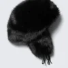 Gorro de cazador de piel sintética – Negro Gorro de cazador de piel sintética – Negro