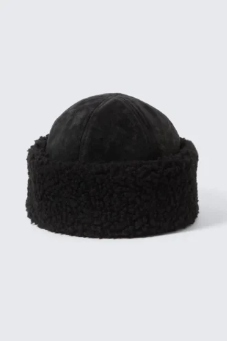 Gorro de piel sintética – Negro