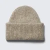 Gorro de punto acanalado con vuelta – Beige Gorro de punto acanalado con vuelta – Beige