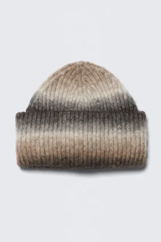 Gorro de punto acanalado con vuelta – Dark Mole – Teñido espacial