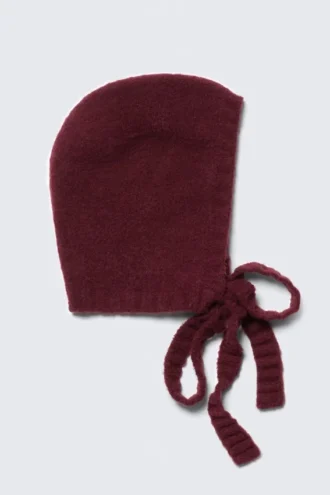 Gorro de punto con lazo – Burdeos Gorro de punto con lazo – Burdeos
