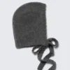 Gorro de punto con lazos – Gris oscuro jaspeado Gorro de punto con lazos – Gris oscuro jaspeado