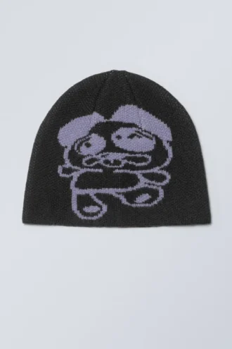 Gorro de punto jacquard – Negro