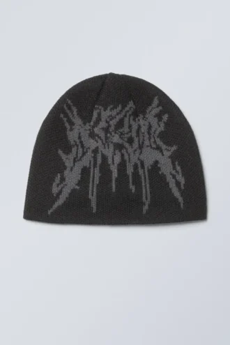 Gorro de punto jacquard – Negro