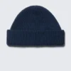 Gorro de punto plisado con mezcla de lana – Azul oscuro Gorro de punto plisado con mezcla de lana – Azul oscuro