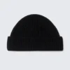 Gorro de punto plisado de mezcla de lana – Negro Gorro de punto plisado de mezcla de lana – Negro