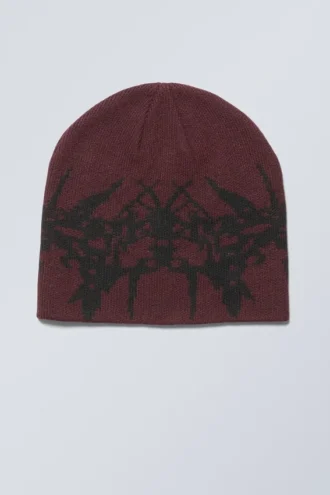 Gorro Original – Jacquard rojo oscuro