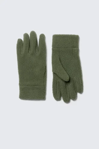Guantes deportivos de forro polar – Verde caqui oscuro