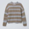 Jersey Connor de mezcla de lana – Rayas degradadas en color topo y azul Jersey Connor de mezcla de lana – Rayas degradadas en color topo y azul
